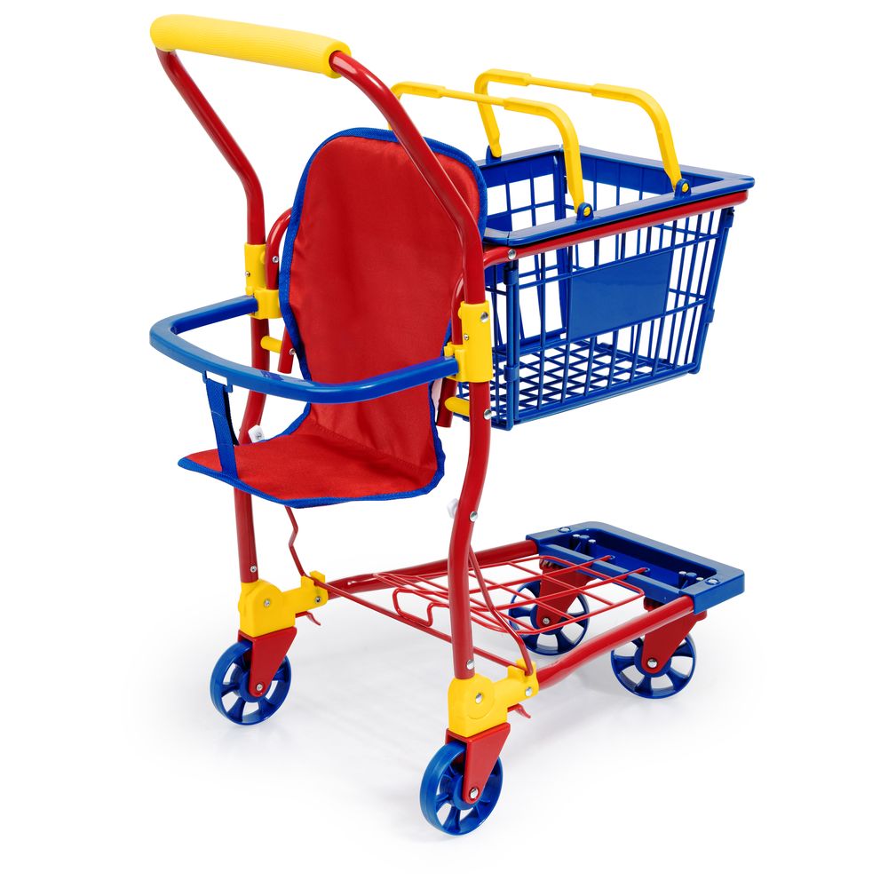 Bayer - Doll's Shopping Cart - Red/Blue