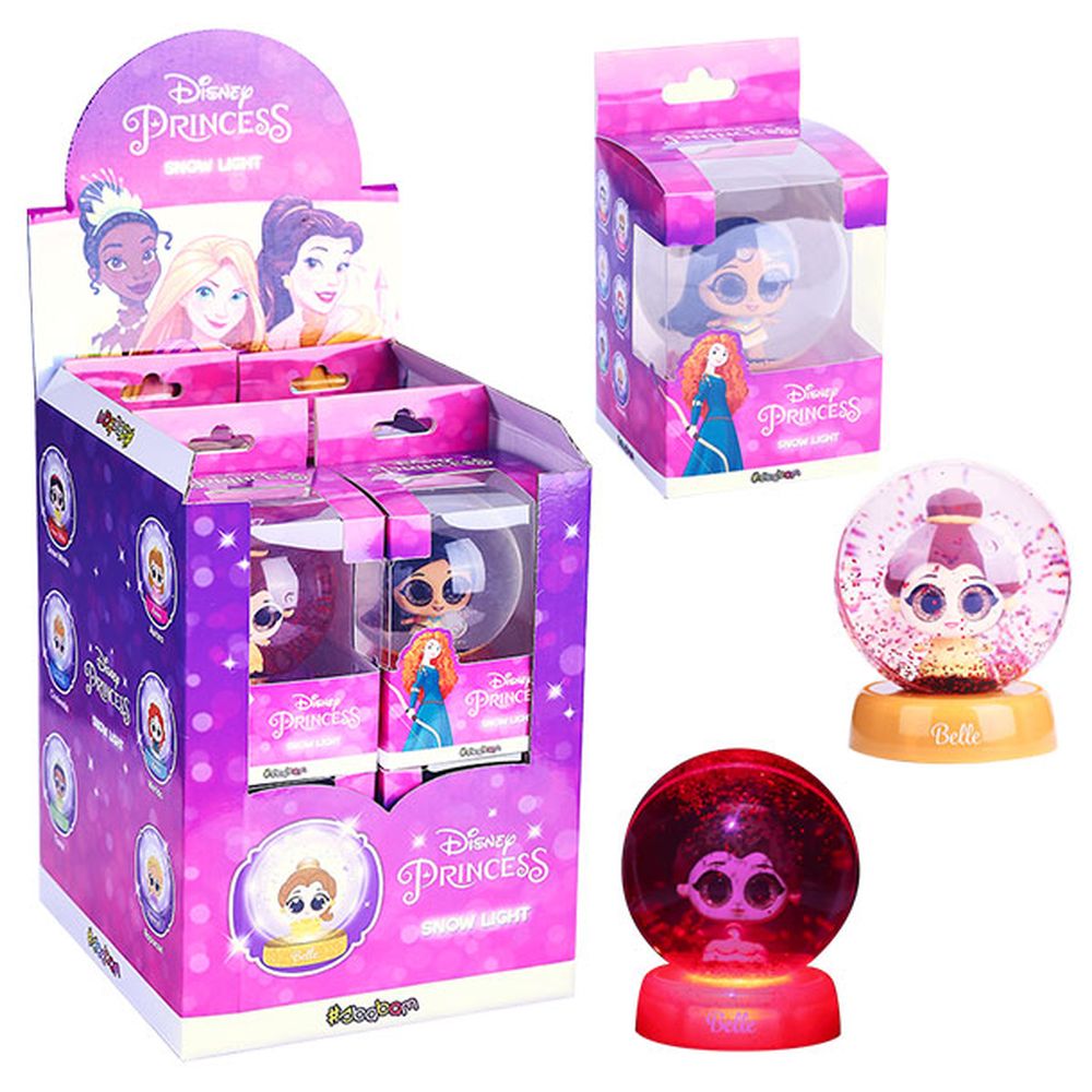 Disney Princess - Snow Light-Up Bouncing Balls With 3D Figurines - 6 Pcs