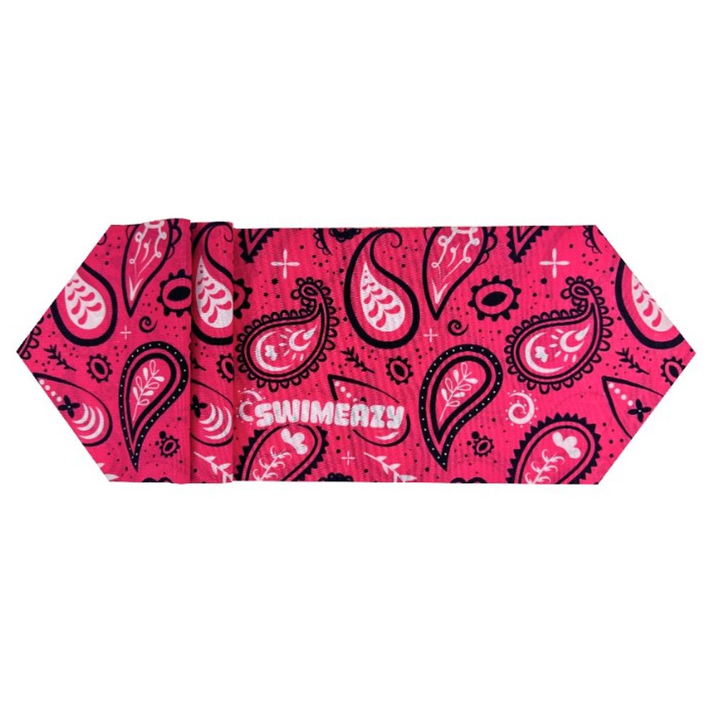Swimeazy - Pink Bandana Headband And Goggle With Mirror Lenses