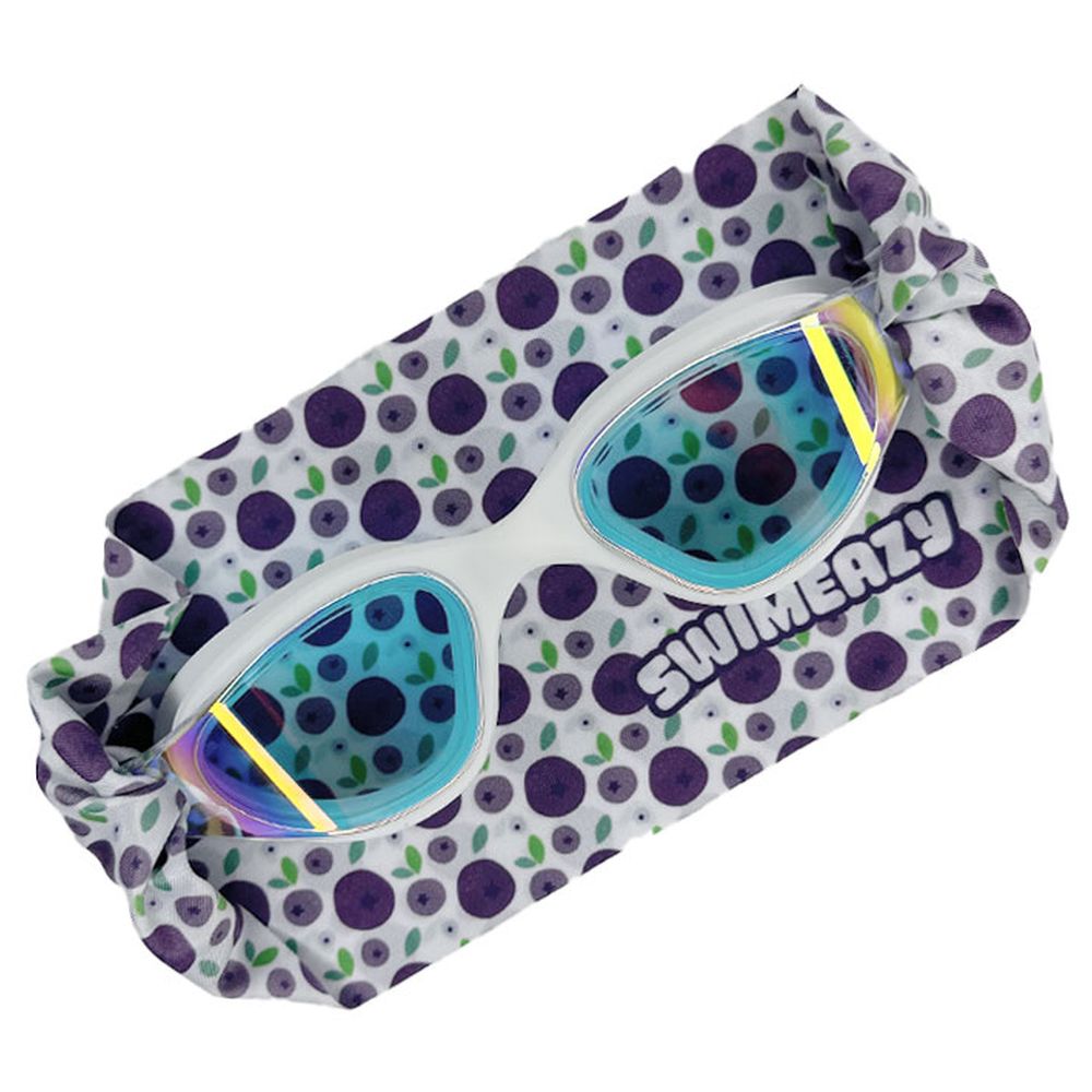 Swimeazy - Berri Pop Headband And White Goggle With Mirror Lenses