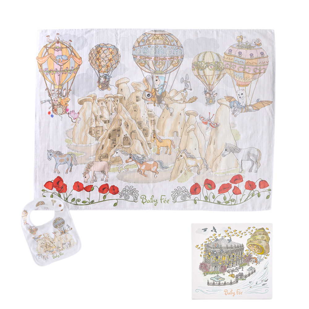 Baby Fee - Muslin Blanket And Bib Gift Set - Cappadocia