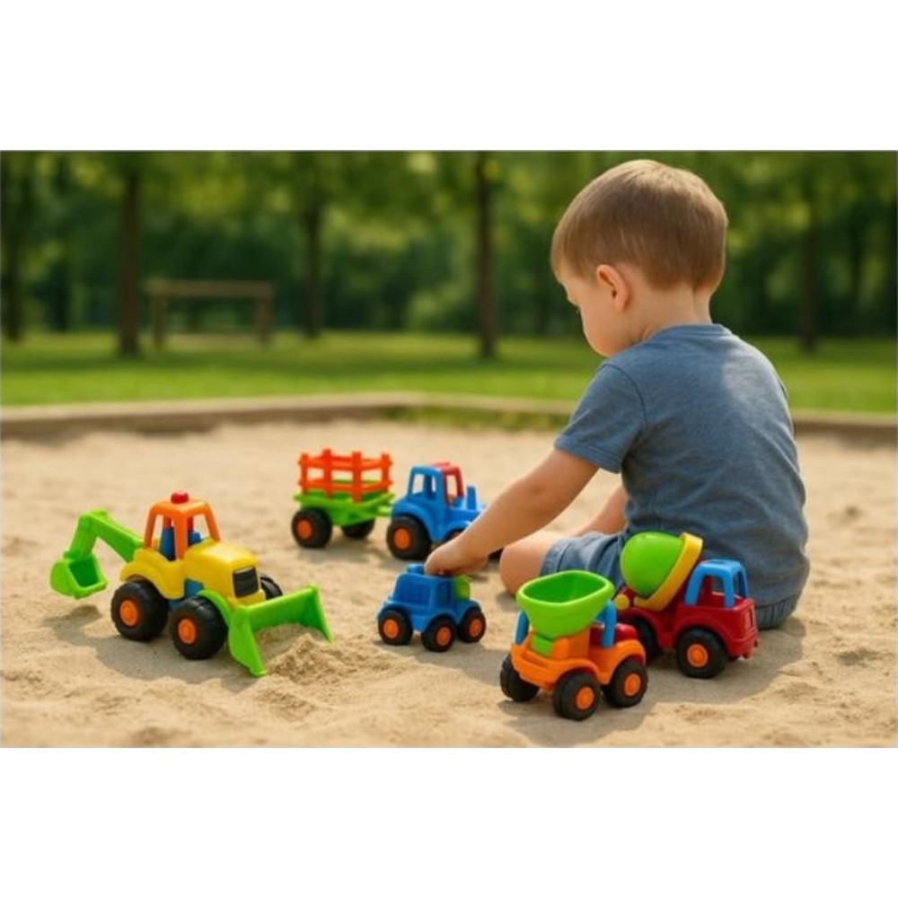Urban Tots - Vola Push-And-Go Construction Vehicle Toy - Color May Vary - 1 Pc