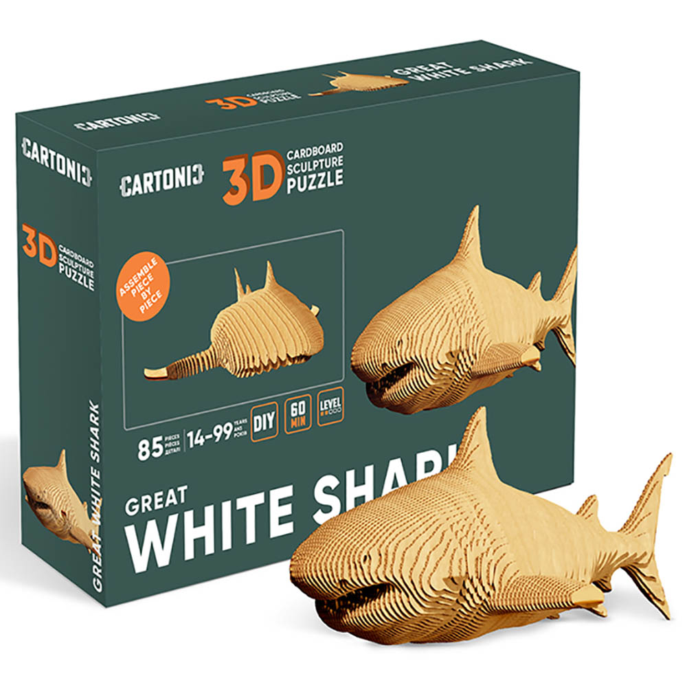 Cartonic - 3D Cardboard Sculpture Puzzle - Shark - 85pcs