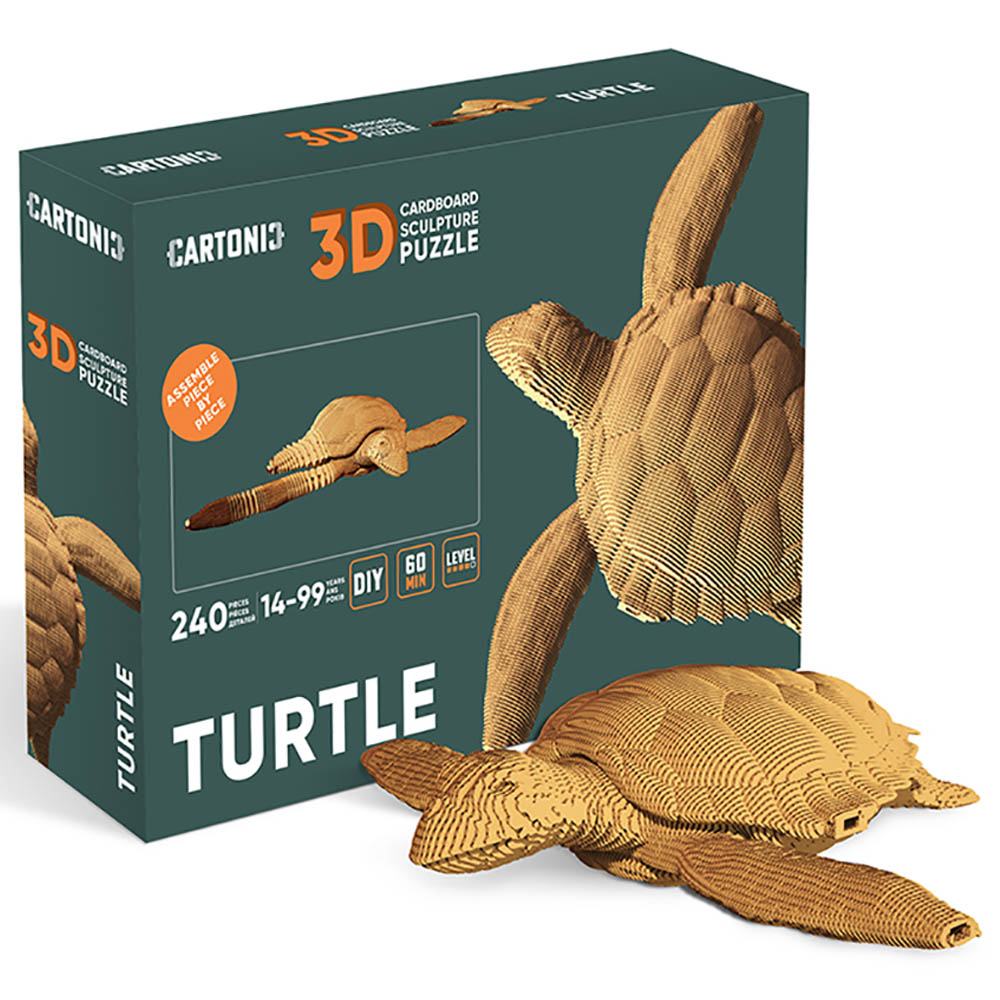 Cartonic - 3D Cardboard Sculpture Puzzle - Turtle - 240pcs