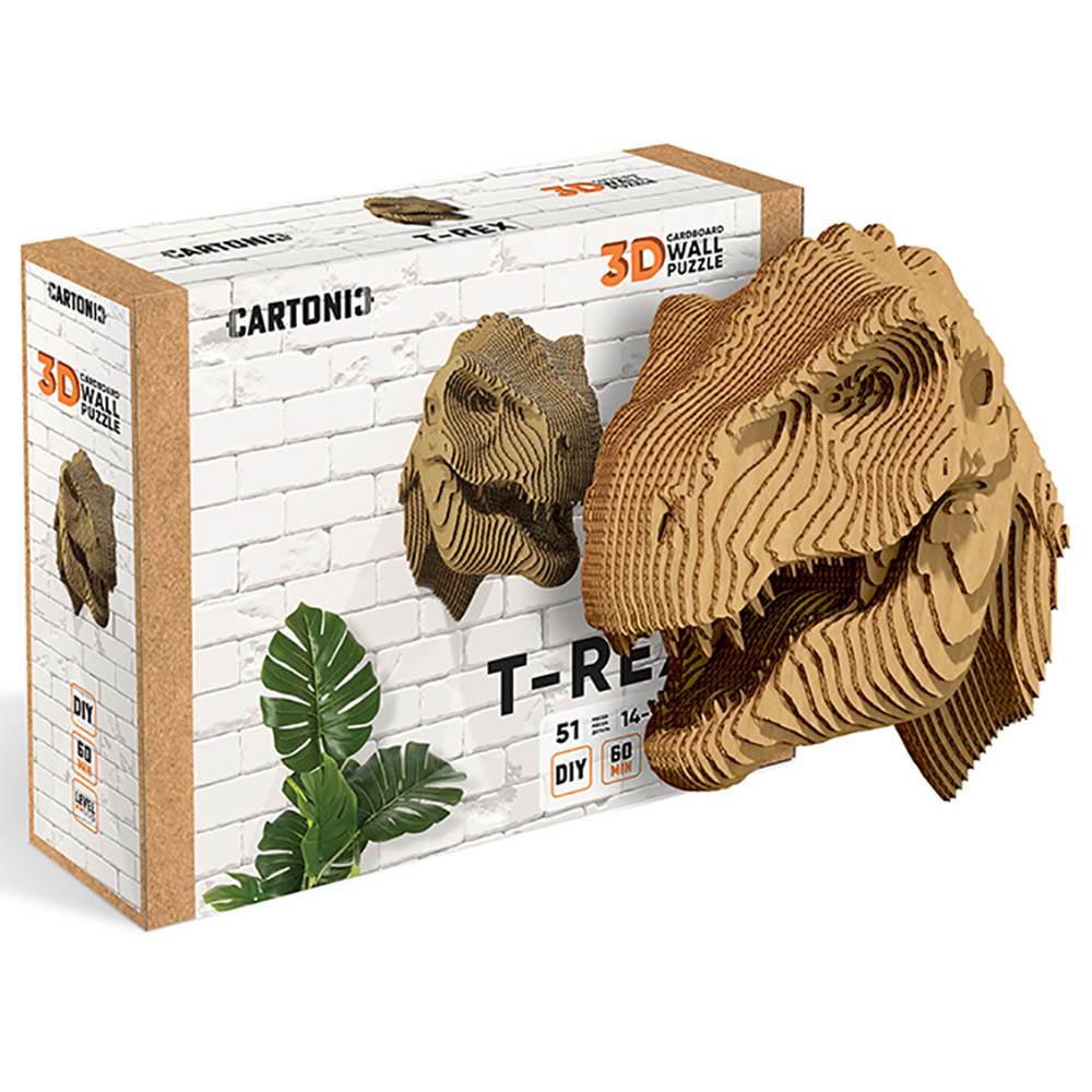 Cartonic - 3D Cardboard Wall Puzzle - T-Rex - 51pcs