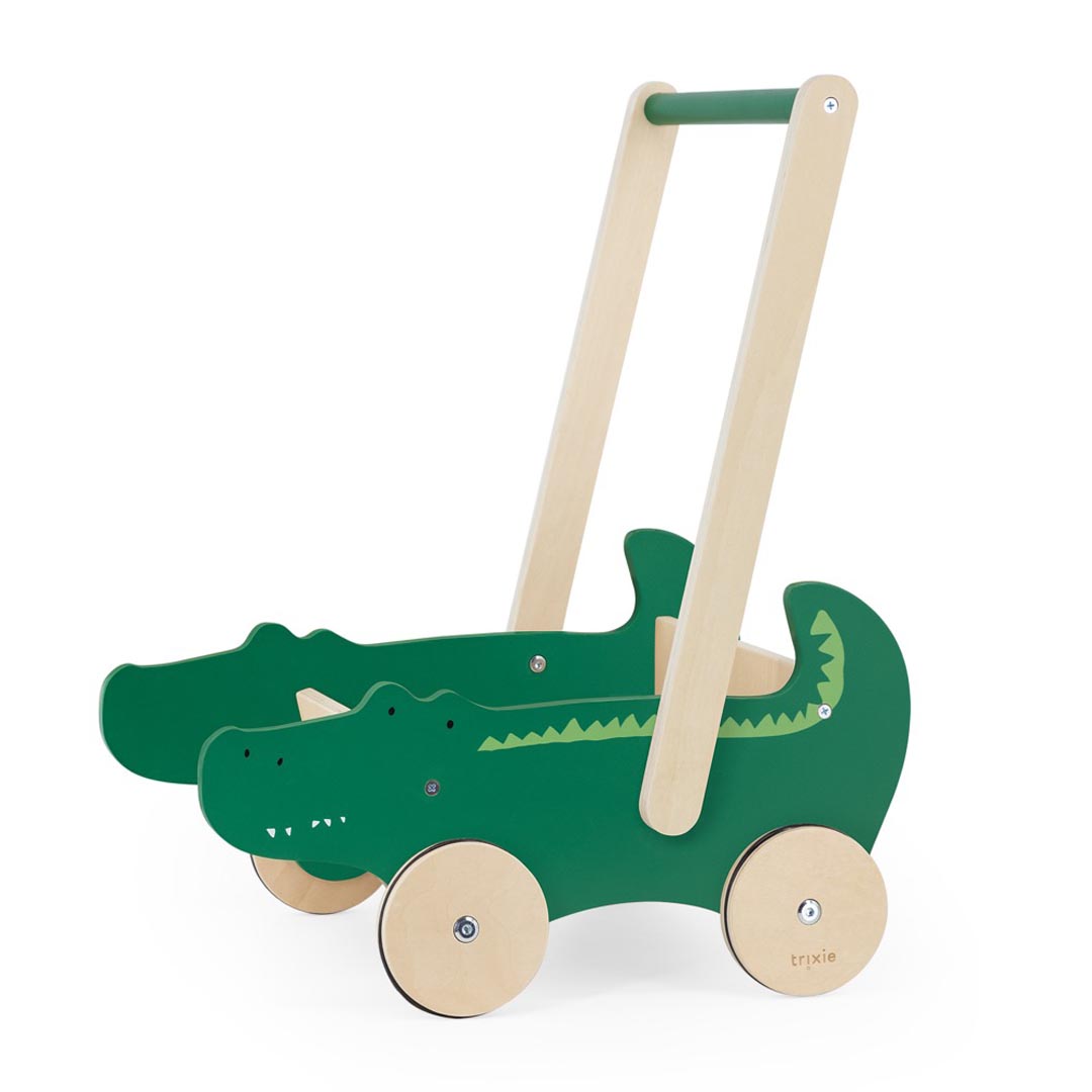 Trixie - Wooden Push Along Cart - Mr. Crocodile - Green