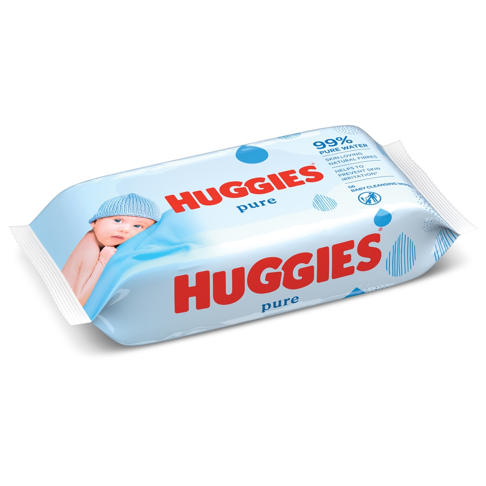 Huggies - Pure Baby Wipes, 99% Pure Water Wipes - 56 Wipes