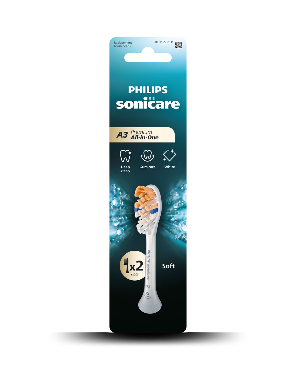 Philips - Sonicare A3 All-In-One Brush Head - White - 2 Pcs