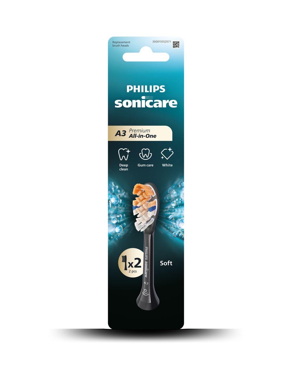 Philips - Sonicare A3 All-In-One Brush Head - Black - 2 Pcs