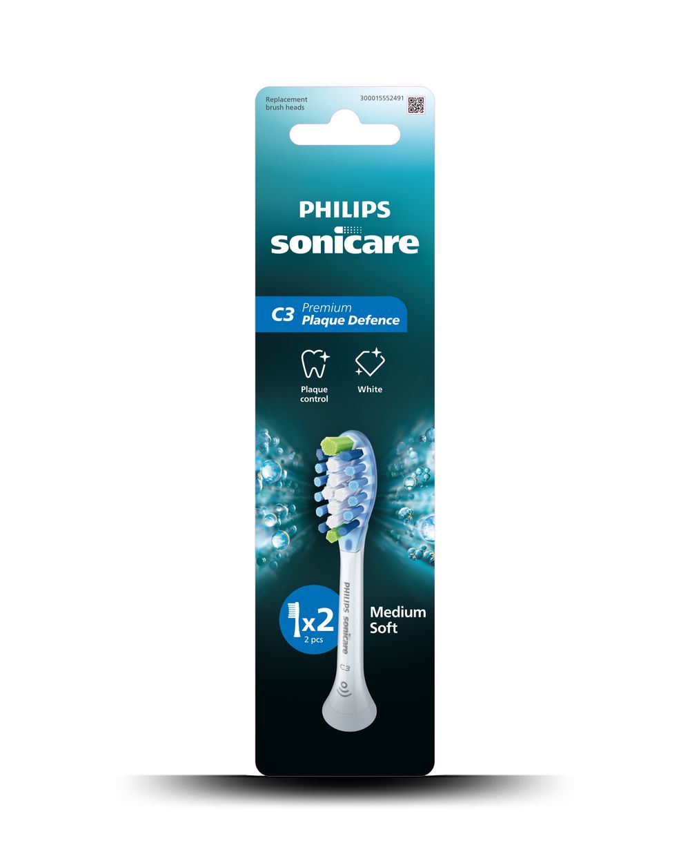 Philips - Sonicare C3 Plaque Defence Brush Head - White - 2 Pcs