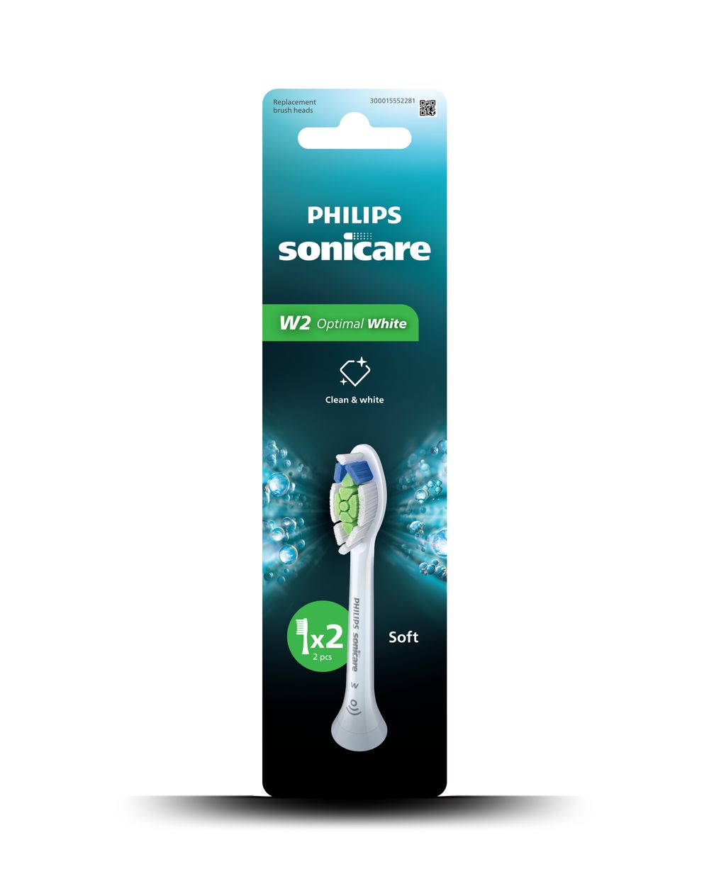 Philips - Sonicare W2 Optimal White Brush Head - White - 2 Pcs