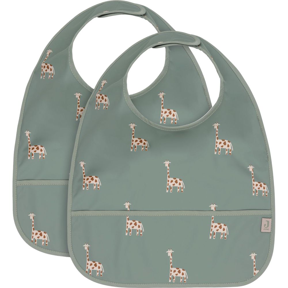 Jollein Baby Waterproof Bibs - Jungle Jumbo - 2 Pc Set