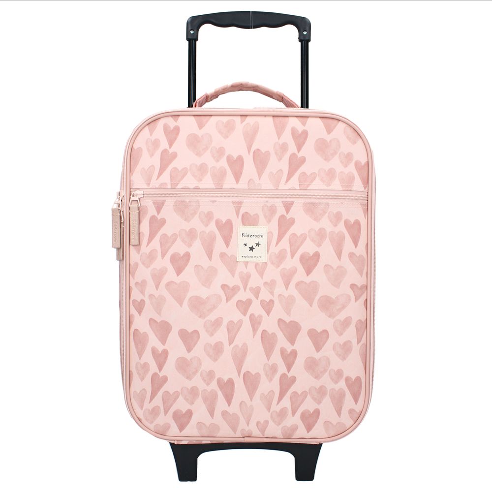 Kidzroom - 2-Wheel Hearts Printed Trolley - Pink - 16.6-Inch/42 cm