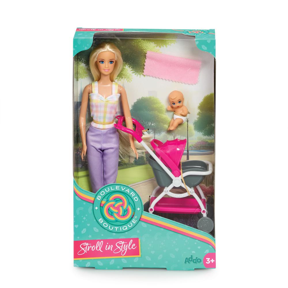 Addo - 2-In-1 Boulevard Boutique Stroller With Fashion Doll And Baby