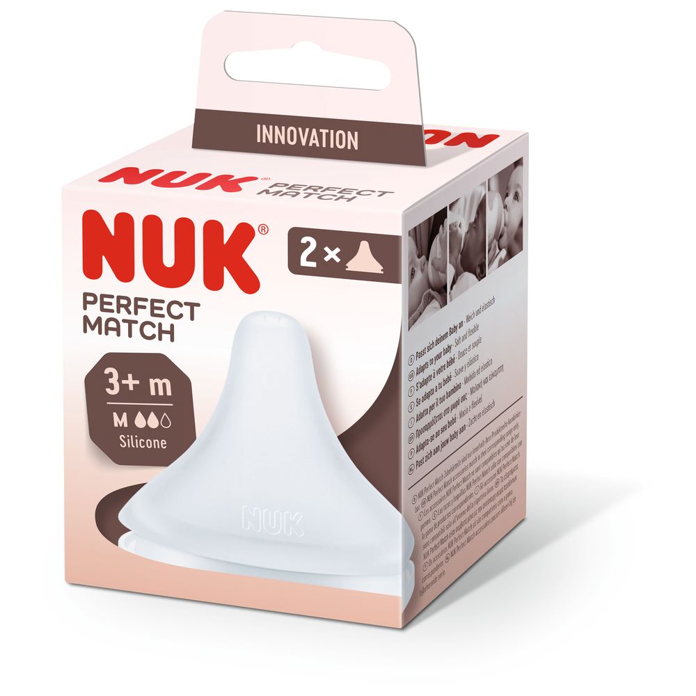 Nuk - Perfect Match Baby Bottle Teat - Medium - Pack of 2