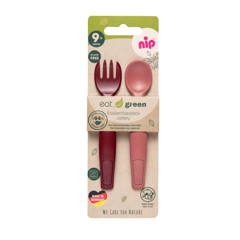 Nip - Spoon & Fork  Eco-Friendly Cutlery Set - 2pcs - Red