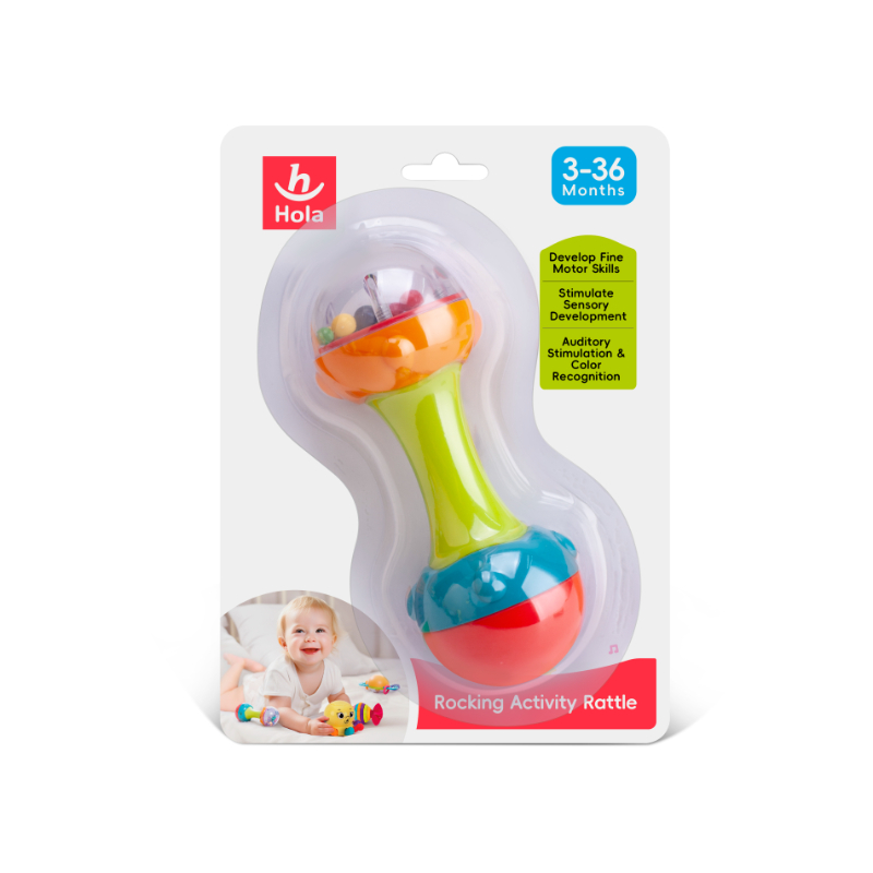 Hola - Grab & Shake Rocking Activity Rattle - Multicolor