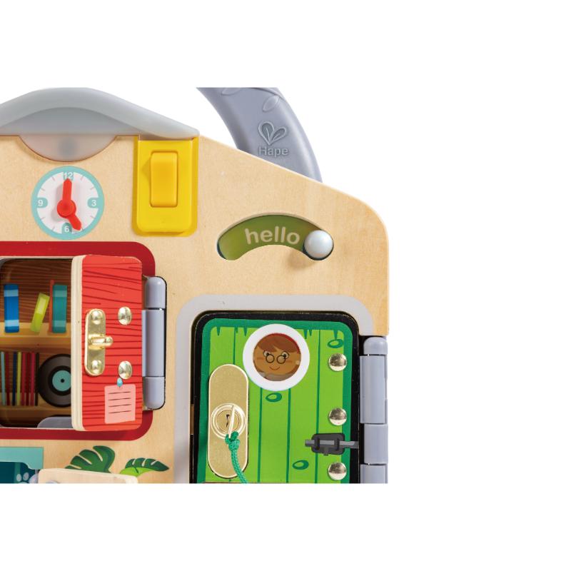 Hape - Wooden Lock & Learn Playboard with Light & Handle