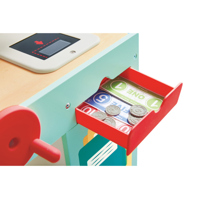 Hape - Smart & Wooden Supermarket Playset - 50 Pcs