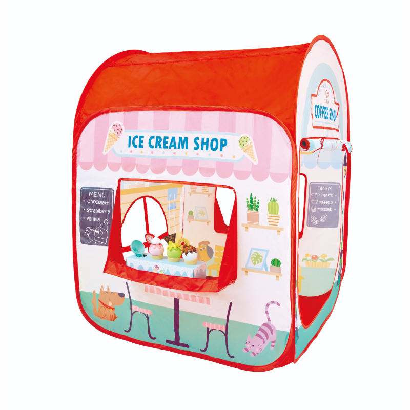 Hape - My First Shop Ice Cream & Burgers Play Tent - Multicolor
