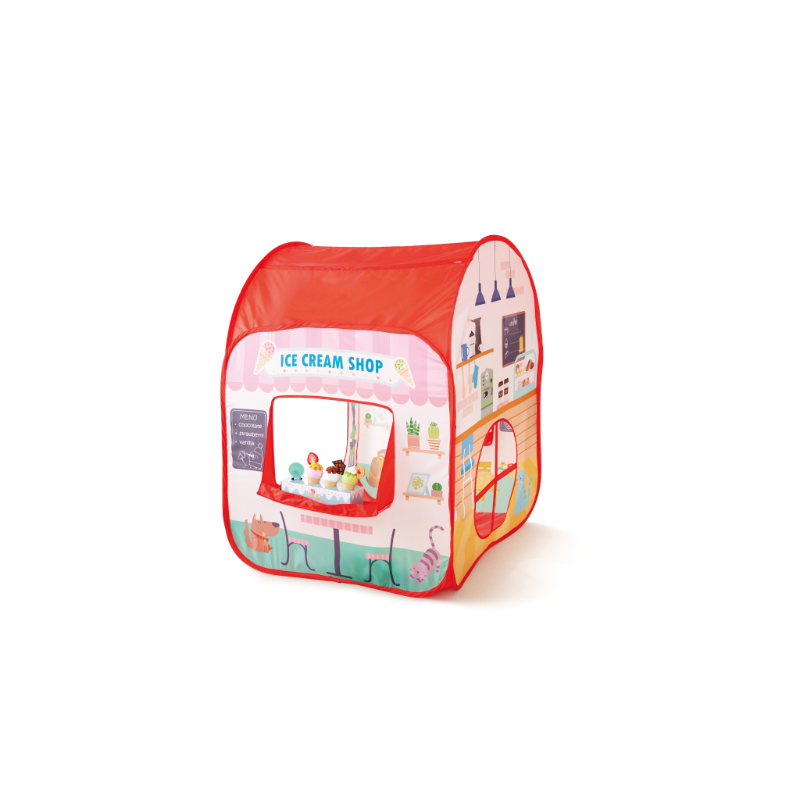 Hape - My First Shop Ice Cream & Burgers Play Tent - Multicolor