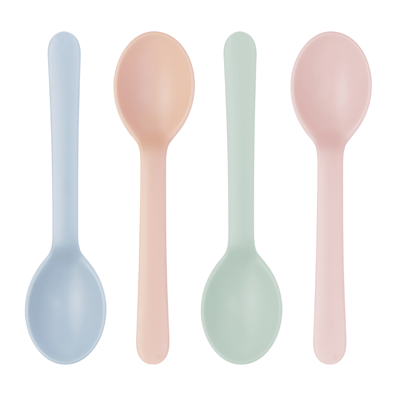 Inochi Amori Spoons 4pc Set - Milky Orange, Light Blue, Light Pink, Tea Green