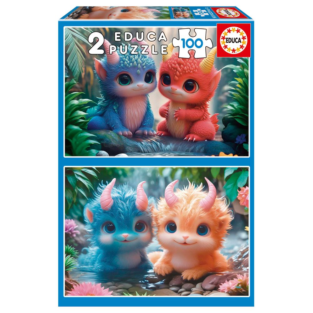 Educa - 2-In-1 Jigsaw Puzzle Set - Cute Monsters - 200 Pcs