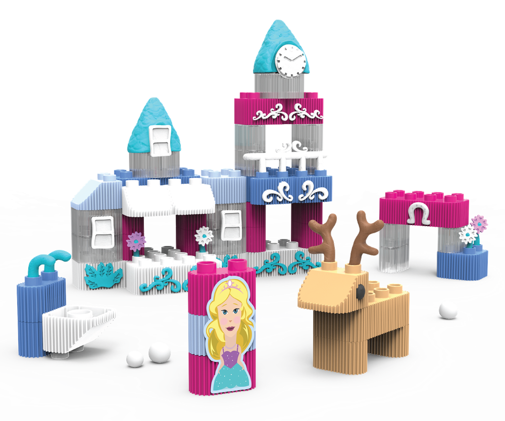 BILDO - Winter Princess Castle - Blocks & Dough Set - 55pcs