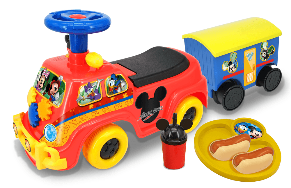 Kiddieland - Lights 'n' Sounds Mickey's Camper with Trailer - Red