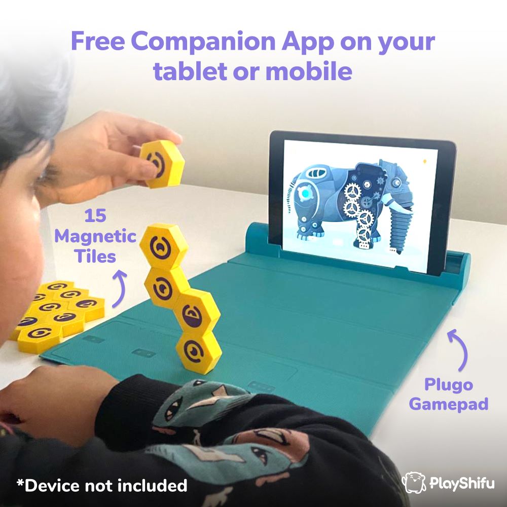 Playshifu - Plugo Link Smart Magnetic Tiles Kit - 15 Pcs