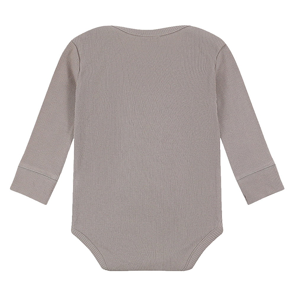 Turtledove London - Baby's Ribbed Bodysuit - Grey