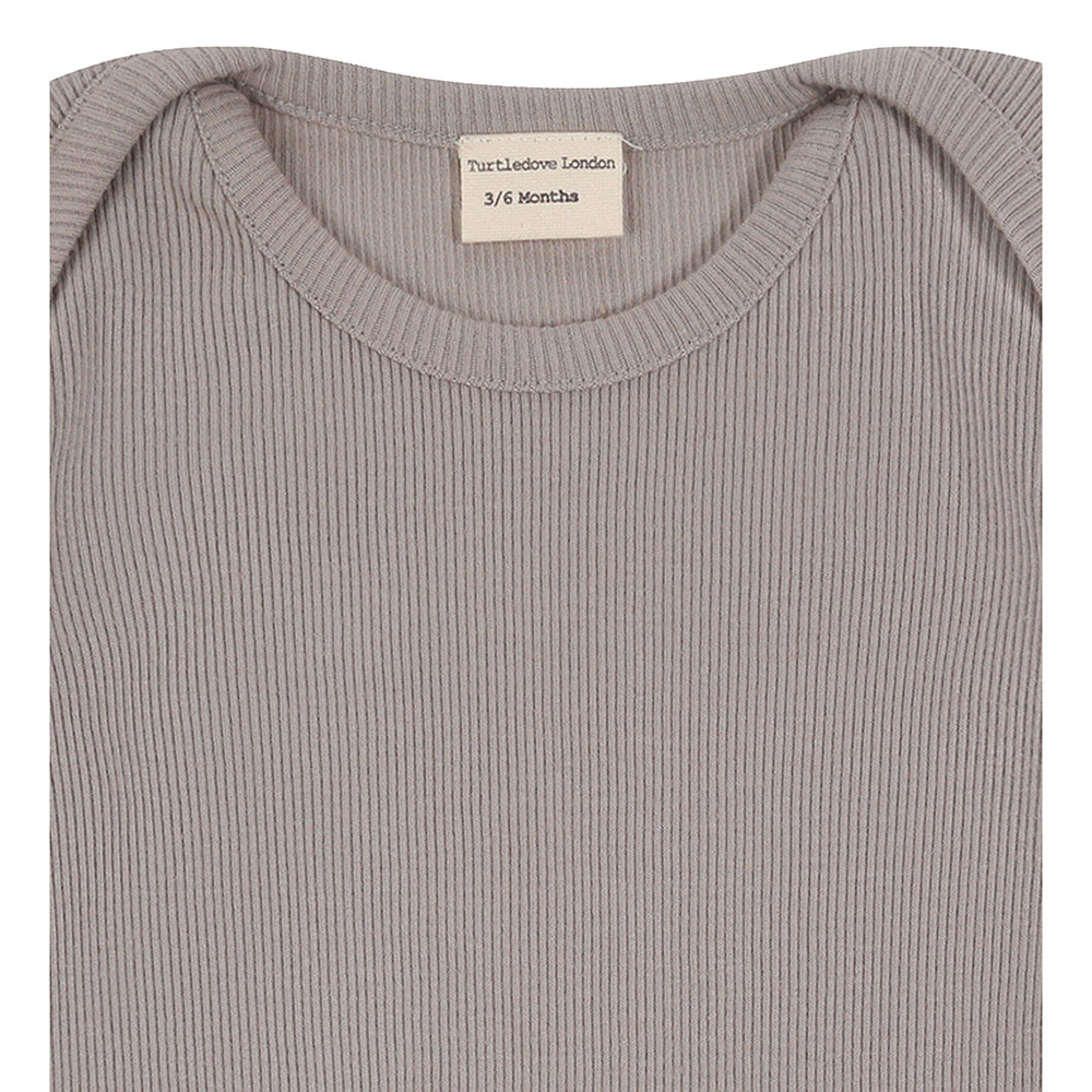 Turtledove London - Baby's Ribbed Bodysuit - Grey