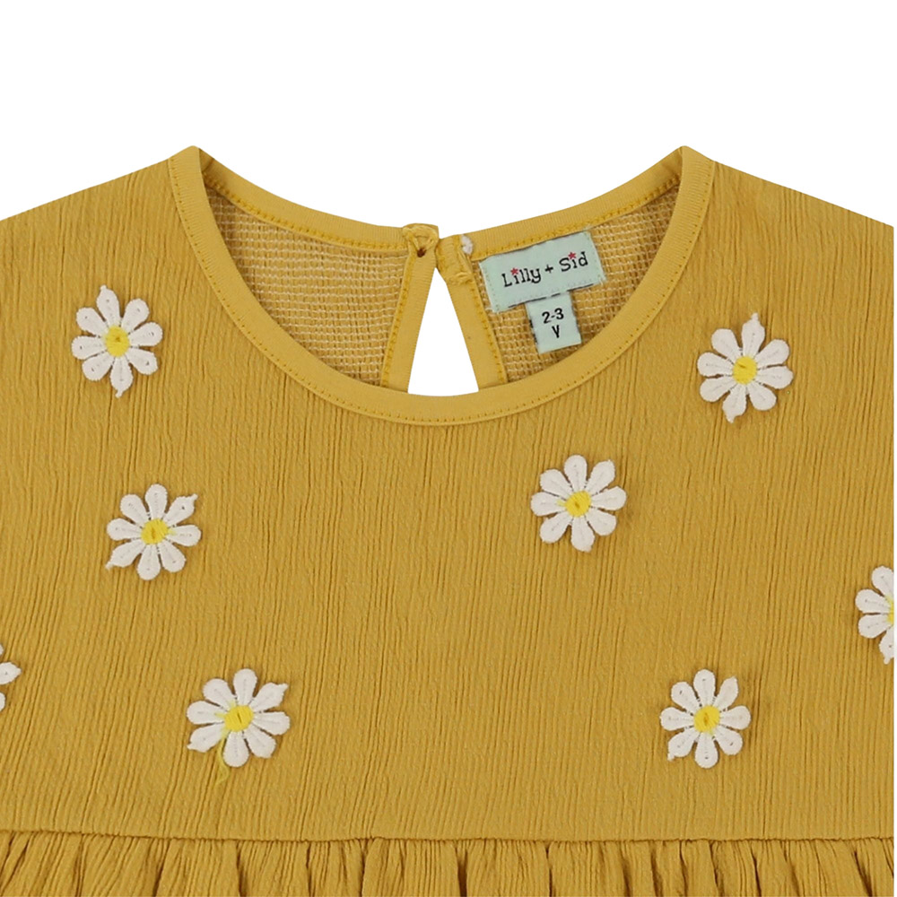 Lilly & Sid - Baby Girl's Floral Applique Dress - Yellow