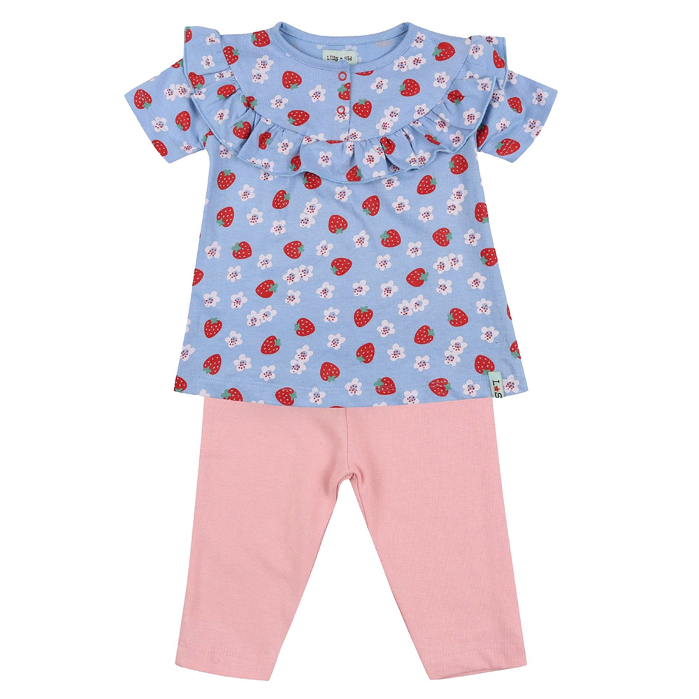 Lilly & Sid - Baby Girl's 2pc-Set - Strawberry Printed Top & Leggings