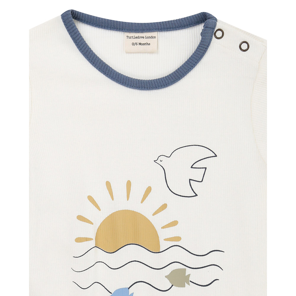 Turtledove London - Baby's Nature Printed Romper - White