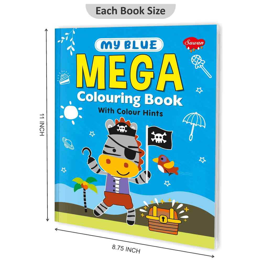 Sawan - Mega Colouring Book - Blue
