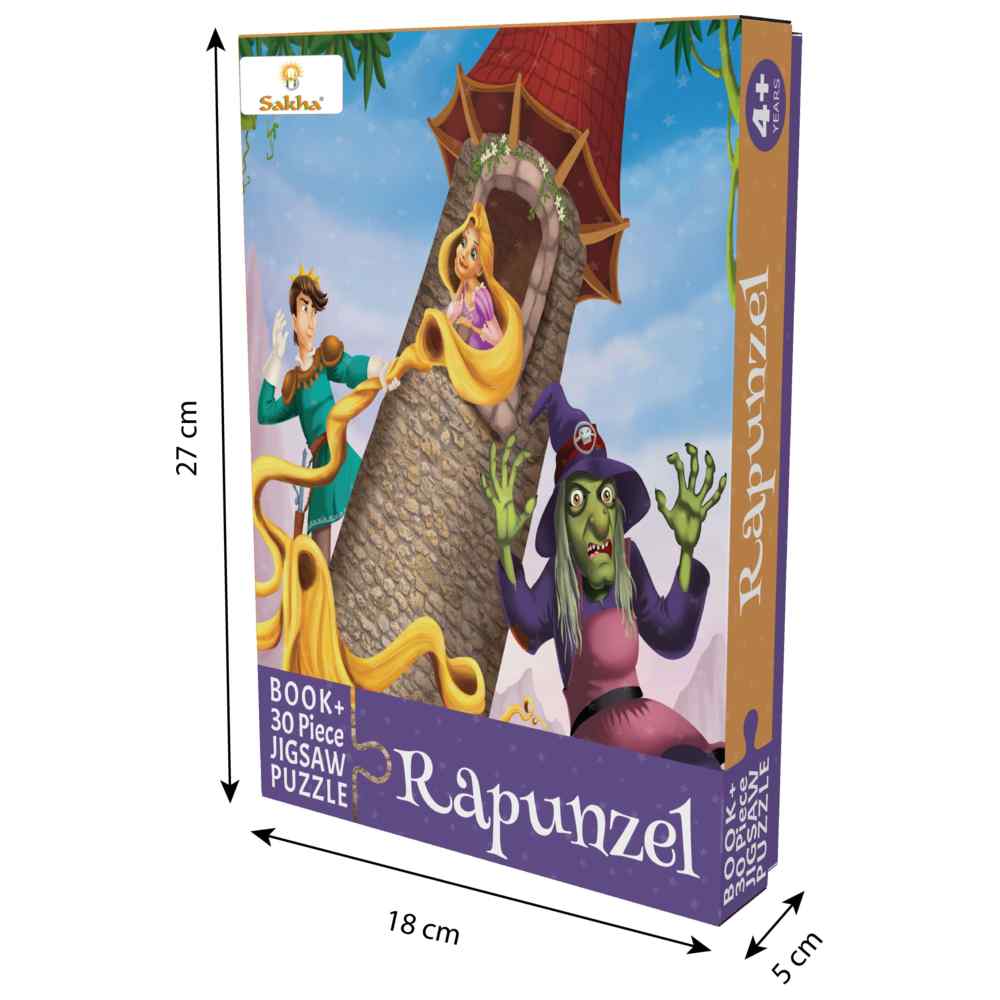 Book With Jigsaw Puzzle Set - Rapunzel - 30 Pcs