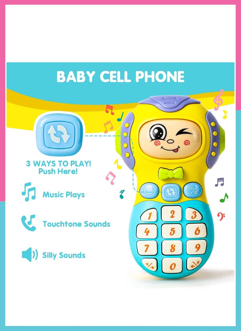 Little Angel Baby Musical Toy Phone - Multicolor