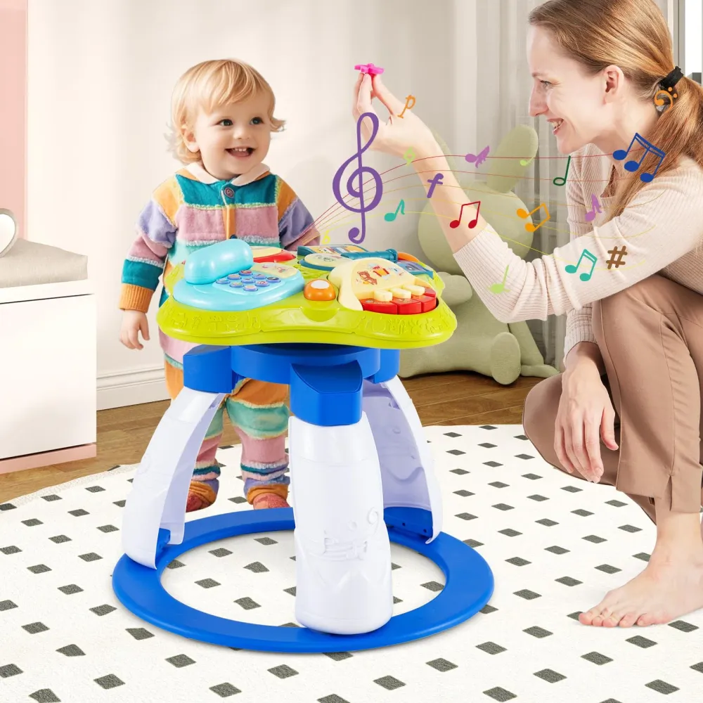Little Angel 3-in-1 Baby Walker With Rotating Seat, Activity Center & Play Table