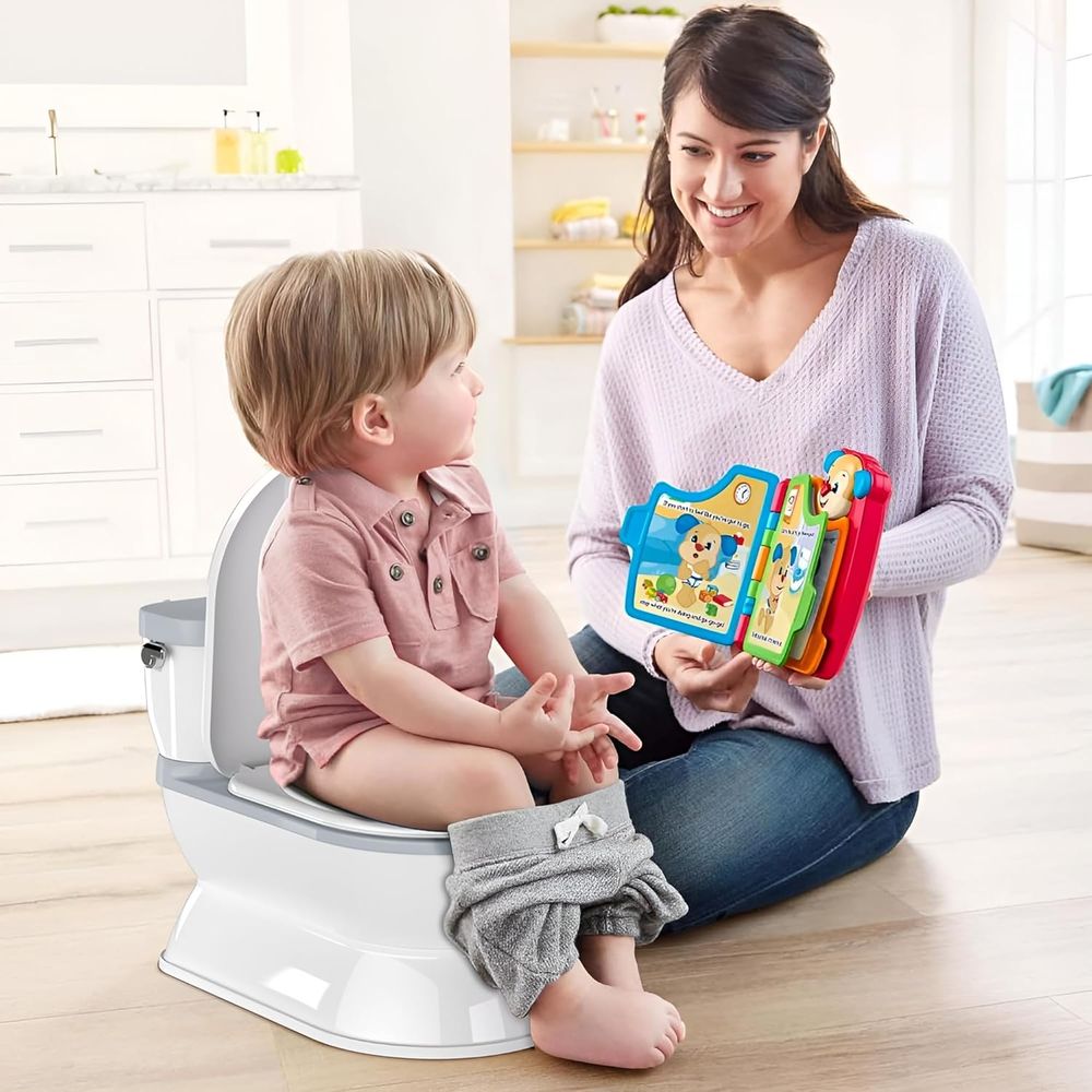 Little Angel Realistic Baby Potty Toilet With Flush Sound- Grey