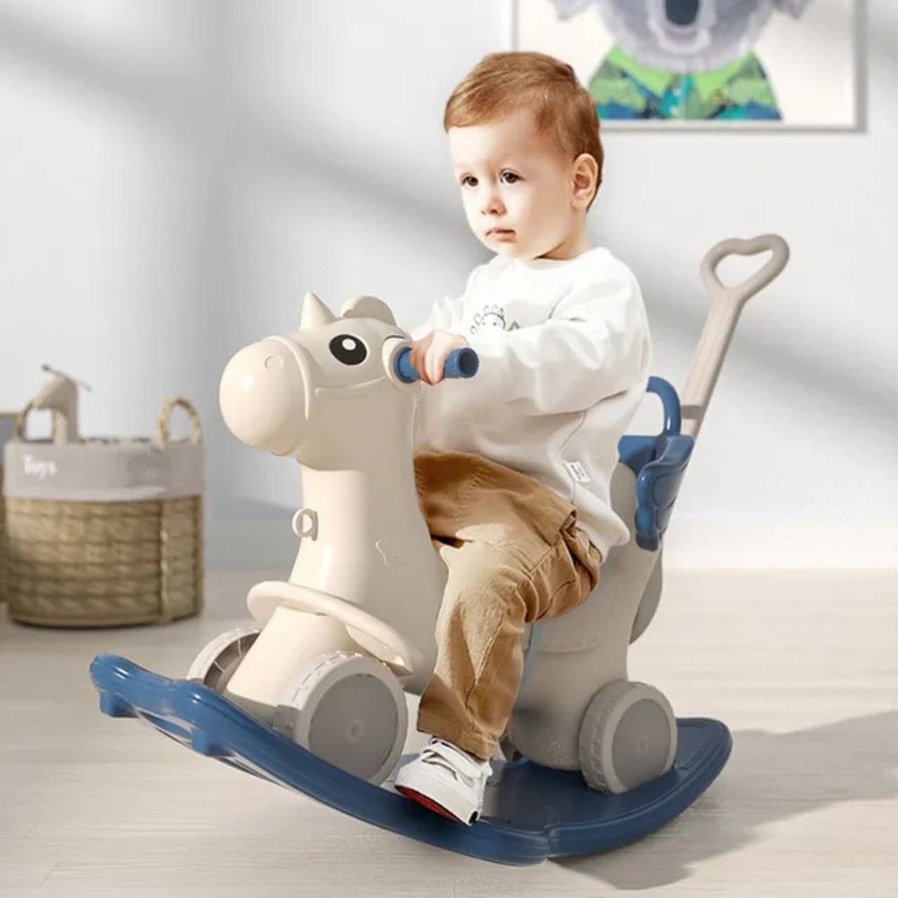 Little Angel - Kids' Rocking Horse Ride-On Toy With Handle & Backrest