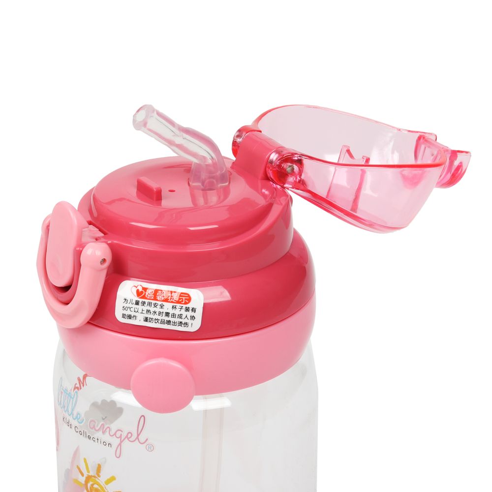 Little Angel - Kids Water Bottle with Straw Leakproof Flip Lid 300ml - Red