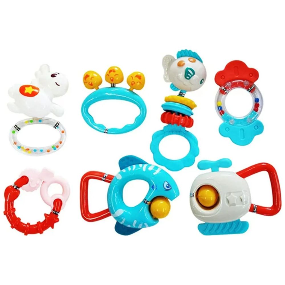 Huanger - Baby Rattles And Teether Toy Set For Newborns 7Pcs