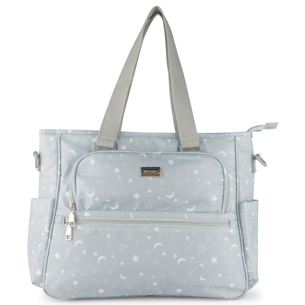 White&Grey - Baby Diaper Bag With Changing Mat - Starry Night