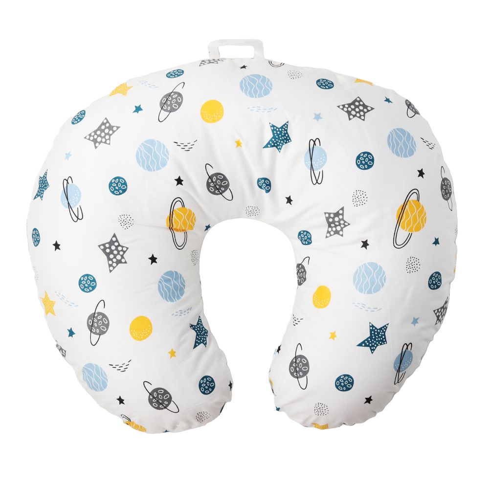 White & Grey - Breastfeeding Pillow - Planets