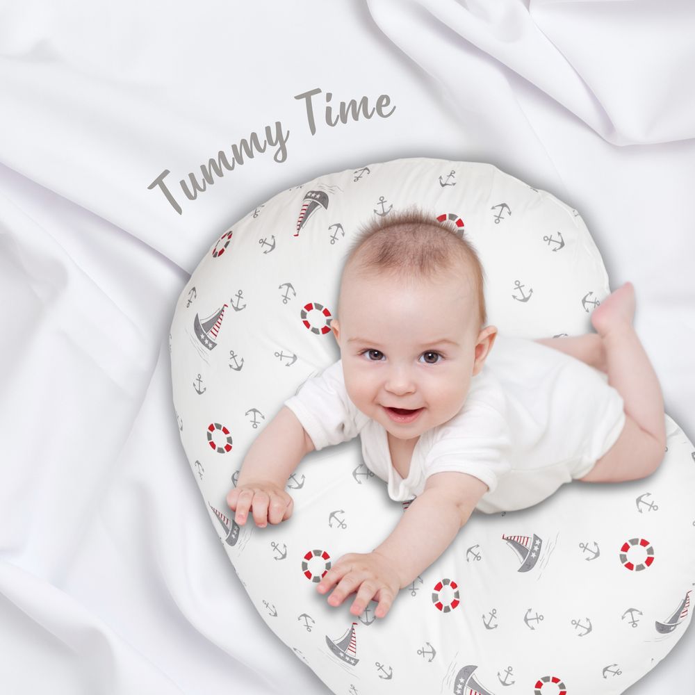 White & Grey - Breastfeeding Pillow - Boat