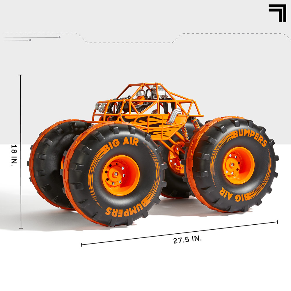 Sharper Image - 4x4 Giant Crusher Remote Control 4WD Truck - Orange