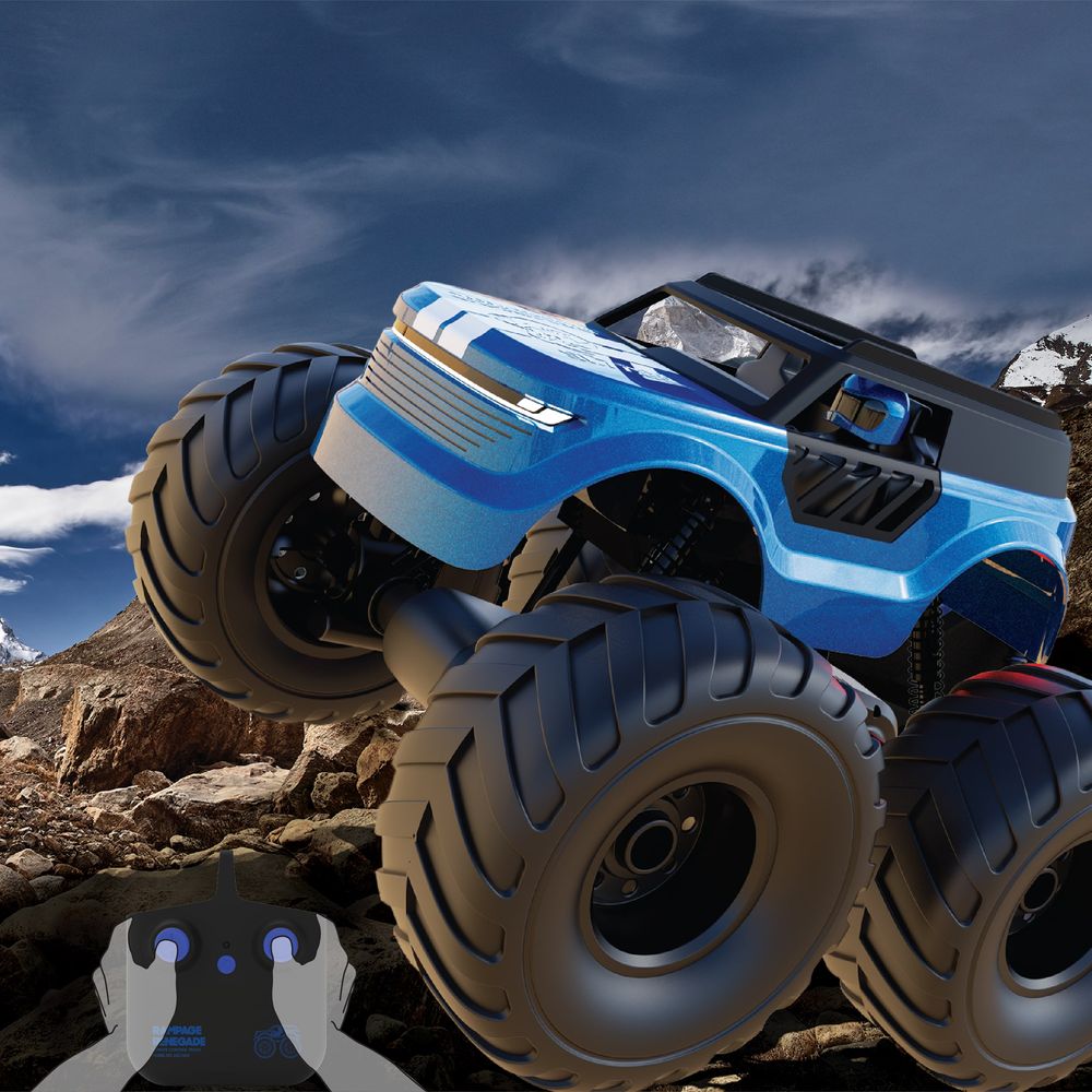 Sharper Image - Rampage Renegade RC Off-Road Monster Truck - Blue