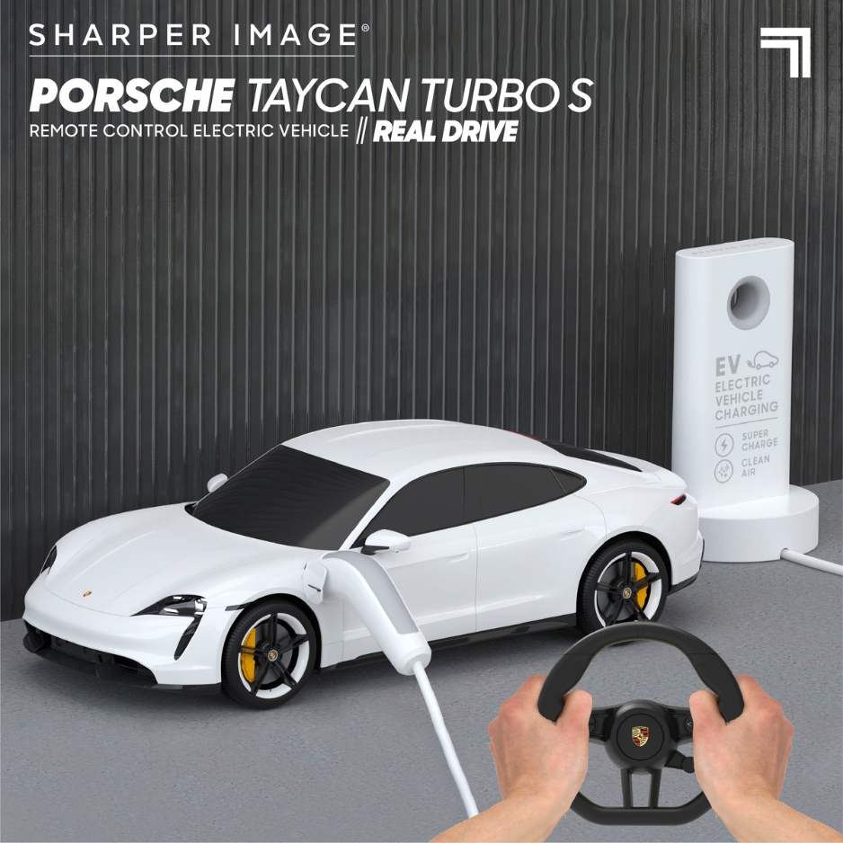 Sharper Image - 1:20 Porsche with Real Steering Remote - White