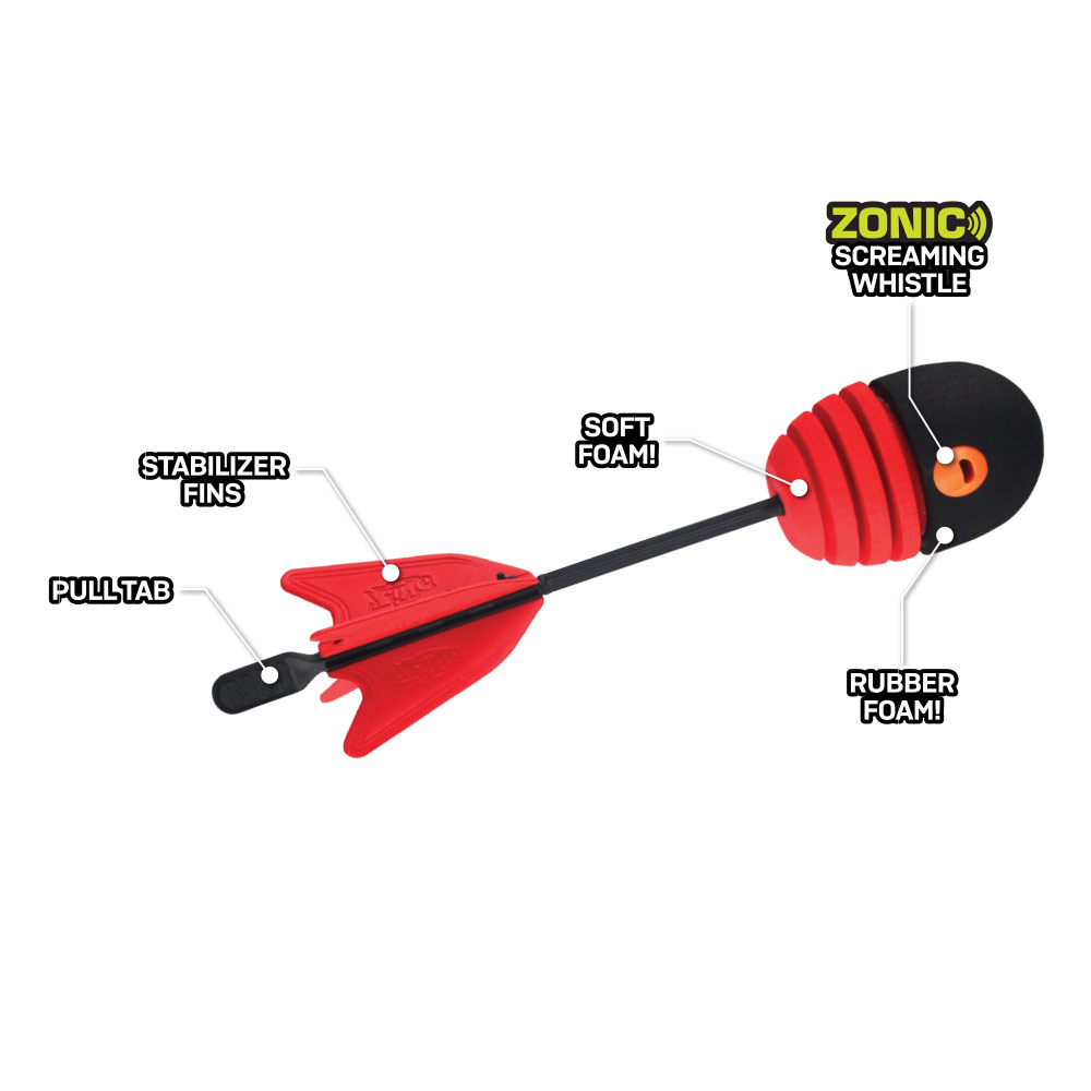 Zing - Blast Off Zooperball Whistle Foam Throw Ball - Red